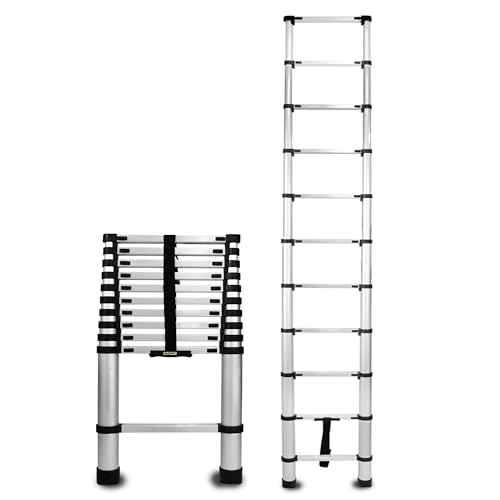 Drabest - Leiter - Teleskopleiter - Leiter Ausziehbar - Klappleiter, Aluleiter - Mehrzweckleiter - Multifunktionsleiter, Ausziehleiter - Aluminium Leiter, Klappbar - 11 Stufen - Höhe 3,2m Drabest - Leiter - Teleskopleiter - Leiter Ausziehbar - Klappleiter, Aluleiter - Mehrzweckleiter - Multifunktionsleiter, Ausziehleiter - Aluminium Leiter, Klappbar - 11 Stufen - Höhe 3,2m von DRABEST