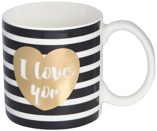 Dräger - Original Becher - Teetasse als Geschenk für Ihre Lieben - Kaffeetasse aus feinem Porzellan - 350 ml 8 cm im Durchmesser x 8,5 cm in der Höhe I love you von DRAEGER