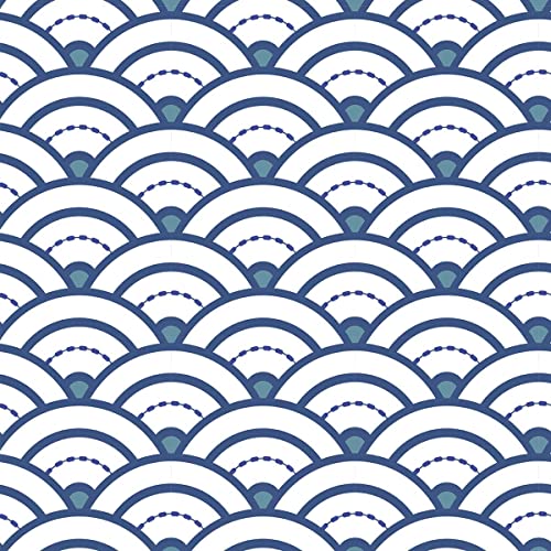 DRAEGER - Selbstklebende Wandfliesen - Fliesenaufkleber zur einfachen Renovierung Ihres Interieurs - Set mit 6 Quadraten Kleberwelle Roggen Japanischer Blauer Roggen 15 x 15 cm von DRAEGER