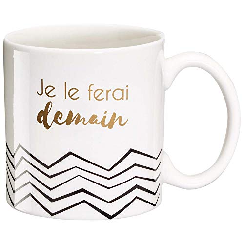 Dräger - Original Becher - Teetasse als Geschenk für Ihre Lieben - Kaffeetasse aus feinem Porzellan - 350 ml 8 cm Durchmesser x 8,5 cm Höhe Ich mache es morgen von DRAEGER PARIS 1886