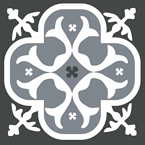 Draeger Paris – Fliesenaufkleber für Wandfliesen – Ideal für Küche und Bad – Set mit 6 quadratischen Aufklebern Motiv Lilie schwarz 15 x 15 cm von DRAEGER PARIS 1886
