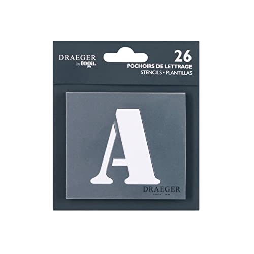 Mahé le18 Set 26 Schablonen Buchstaben Kunststoff transparent 9 x 9 x 0,1 cm von Toga