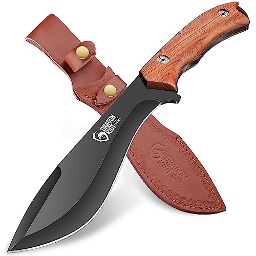 DRAGON RIOT Outdoor Messer 20cm, Full Tang Survival Messer mit Lederscheide, Großes Jagdmesser Feststehende Klinge, Camping Messer Geschenk für Männer DRAGON RIOT Outdoor Messer 20cm, Full Tang Survival Messer mit Lederscheide, Großes Jagdmesser Feststehende Klinge, Camping Messer Geschenk für Männer von DRAGON RIOT