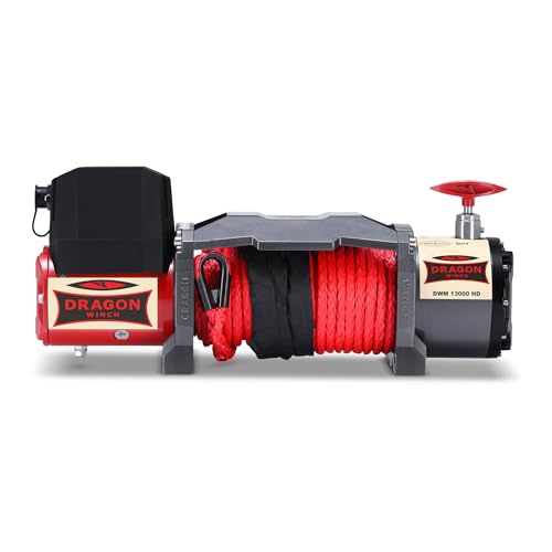 Dragon Winch Elektrische Seilwinde 12V Maverick 13000 lbs / 5897kg, mit Synthetikseil 20m für Abschleppwagen und Kommunalfahrzeuge mit kabelloser Fernbedienung + Winde Zubehör | IP67 wasserdicht von DRAGON WINCH