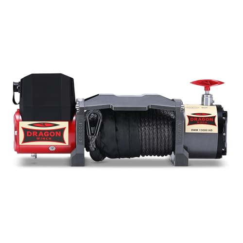Dragon Winch - Elektrische Seilwinde Maverick 12V 13000 lbs 5897kg, mit Synthetikseil 20m für Abschleppwagen und Kommunalfahrzeuge mit kabelloser Fernbedienung + Winde Zubehör | IP67 wasserdicht von DRAGON WINCH