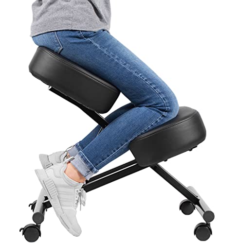 DRAGONN ergonomischer Kniestuhl von VIVO, Verstellbarer Hocker für Heim und Büro – Verbessern Sie Ihre Haltung mit Einer angewinkelten Sitzposition – Dicke und komfortable Kissen, Schwarz, DN-CH-K01B DRAGONN ergonomischer Kniestuhl von VIVO, Verstellbarer Hocker für Heim und Büro – Verbessern Sie Ihre Haltung mit Einer angewinkelten Sitzposition – Dicke und komfortable Kissen, Schwarz, DN-CH-K01B von DRAGONN