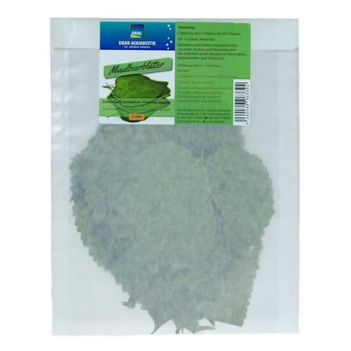Maulbeerblätter DRAK (12 Stück) Natürliches Einzelfuttermittel für Decapoden und Fische von DRAK-Aquaristik