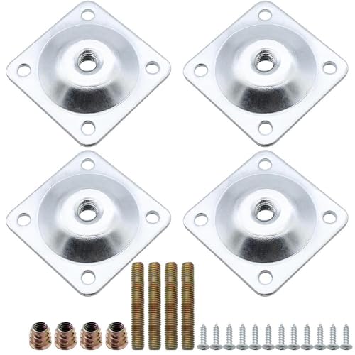 Montageplatten Möbel 4 Stück Montageplatten Möbel Beinbefestigungsplatten Befestigung Teller Möbelbeine Möbelbefestigungsplatten Montageplatte Möbelbeine Befestigung Platten für Möbel Sofas Couch von DRAKEWOOD