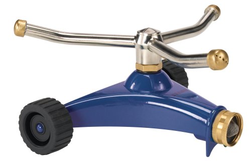 DRAMM 15055 ColorStorm Premium 3-Armiger Schwenkregner mit robustem Metall-Rollfuß, blau von DRAMM