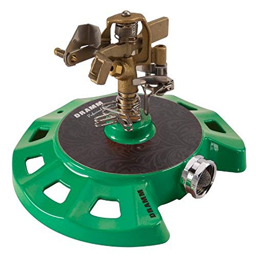 DRAMM 15084 Circular Base Impulse Sprinkler with a Heavy-Duty Metal Base, Green von DRAMM