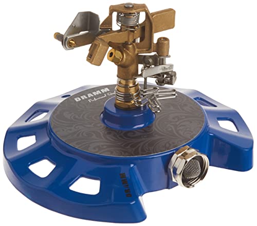 DRAMM 15086 Circular Base Impulse Sprinkler with a Heavy-Duty Metal Base, Blue von DRAMM