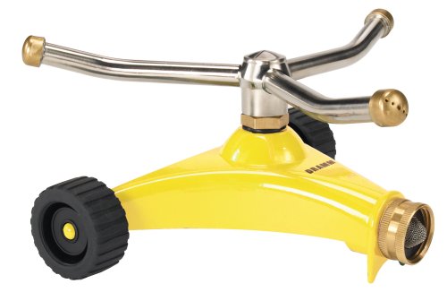 DRAMM ColorStorm 15053 Premium 3-Armiger Whirlregner mit Schwerlast-Metallrollenfuß, gelb von DRAMM
