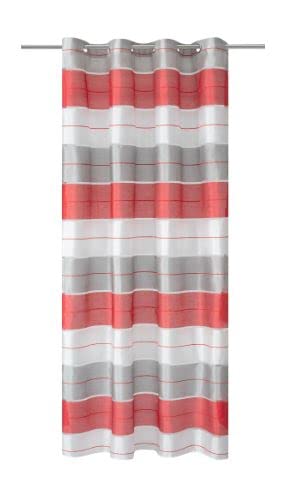 DRAPELLA|Fertiger Vorhang Quer Gestreift Halbtransparent Gardinen Schals für Wohnzimmer Schlafzimmer Kinderzimmer Weiß - Grau - Rot 145 x 250 cm 2er Set DRAPELLA|Fertiger Vorhang Quer Gestreift Halbtransparent Gardinen Schals für Wohnzimmer Schlafzimmer Kinderzimmer Weiß - Grau - Rot 145 x 250 cm 2er Set von DRAPELLA