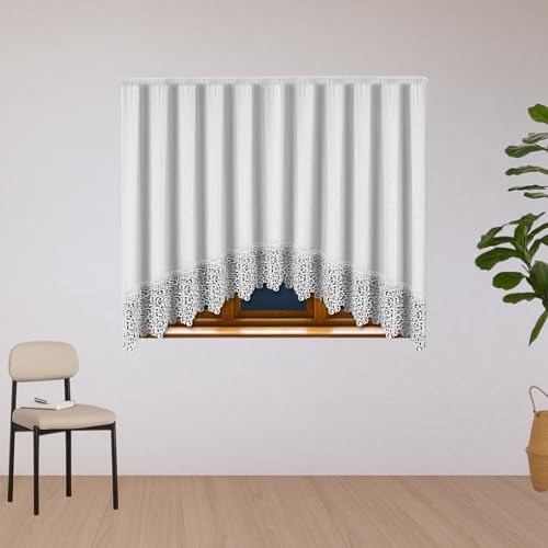 DRAPELLA Gardinen Wohnzimmer Virginia 400x175cm Lang - Vorhänge Wohnzimmer Halbtransparent in Weiß Farben - Schön Gardine Vorhang für Schlafzimmer DRAPELLA Gardinen Wohnzimmer Virginia 400x175cm Lang - Vorhänge Wohnzimmer Halbtransparent in Weiß Farben - Schön Gardine Vorhang für Schlafzimmer von DRAPELLA
