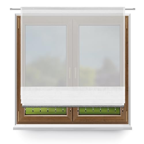 DRAPELLA | Scheibengardine Halbtransparent Fenstergardine Fertiggardine Gardine aus Voile, Modern Schwarz von DRAPELLA