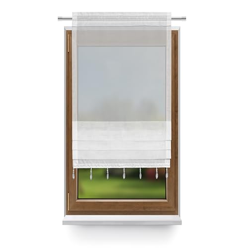 DRAPELLA | Scheibengardine Halbtransparent Fenstergardine Fertiggardine Gardine aus Voile, Modern Weiß DRAPELLA | Scheibengardine Halbtransparent Fenstergardine Fertiggardine Gardine aus Voile, Modern Weiß von DRAPELLA