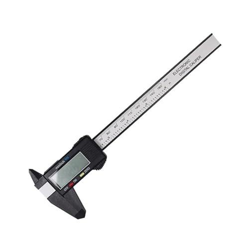 6-Zoll-Digital-Messschieber LCD-Elektronischer Messschieber, Kohlefasermessgerät, Höhenmesswerkzeuge Instrumente Mikrometer Messwerkzeug(Black- 150mm) von DRAUXI