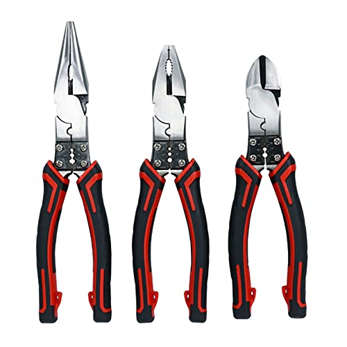 Multitool Stripper Crimper Crimpwerkzeugzange Drahtstreifen Drahtschneider Multifunktionale Professionelle Reparatur Hand Werkzeuge Für Heimwerker und Kabelreparatur(1pcs Needle Nose) von DRAUXI