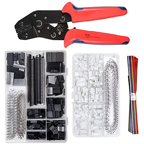 SN-28B 0,1-1mm² Crimpzangen Werkzeug Set-1550PCS 2.54mm Anschlüsse und Crimpstifte, 460 stücke 2,54 mm JST-XH JST Anschlusskit Für Heimwerker und Kabelreparatur(SN-28B 1550PCS460PCS) von DRAUXI