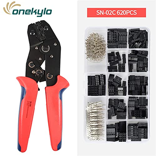 SN-28B 0,1-1mm² Crimpzangen Werkzeug Set-1550PCS 2.54mm Anschlüsse und Crimpstifte, 460 stücke 2,54 mm JST-XH JST Anschlusskit Für Heimwerker und Kabelreparatur(SN-28B 620) von DRAUXI