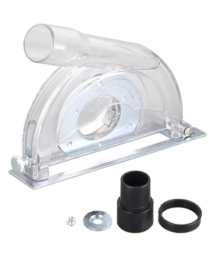 absaugungs-Schneidschutz, geeignet for Winkelschleifer mit 4-5 Zoll Durchmesser und 3/4/5 Zoll Sägeblätter, transparente Schleifabdeckung Winkelschleifer-Zubehör von DRAUXI