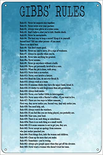 Metall-Blechschild Gibbs Rule Vintage Wand Retro Kunst Lustig Home Bar Pub Cafe Bauernhof Zimmer Plakette Poster Dekorationen 20,3 x 30,5 cm von DRAXSTAR