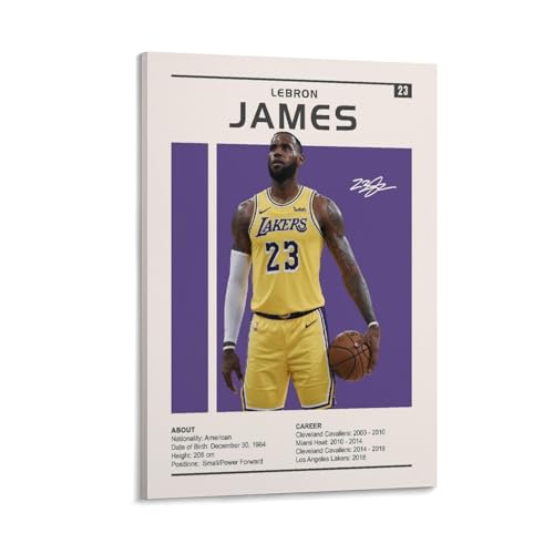 DRDPLXGU LeBron James Poster, Sportposter, LA Lakers Basketball-Poster, King James, LeBron James Poster (1), Leinwand-Poster, Schlafzimmerdekoration, Landschaft, Büro, Raumdekoration, Geschenk, 20 x von DRDPLXGU