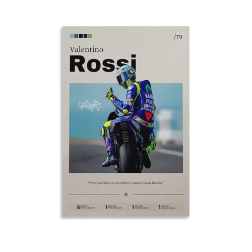 DRDPLXGU Valentino Rossi Poster, Rennkunst, Motorradrenn-Poster (1) Leinwand-Poster, Schlafzimmerdekoration, Landschaft, Büro, Raumdekoration, Geschenk, 40 x 60 cm von DRDPLXGU
