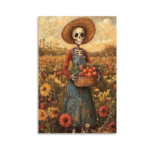 Tag der Toten Skelett Paar Caravella Katrina Gothic Halloween Poster Blumenkunst Klavier Küche Poster (41) Leinwand Poster Wandkunst Dekor Druck Bild Gemälde für Wohnzimmer Schlafzimmer Dekoration 1 von DRDPLXGU