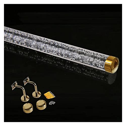 Anpassbarer Treppenhandlauf aus klarem Acryl – rutschfestes Stützgeländer for den Innen- und Außenbereich for eine sichere Navigation(Gold Bracket,550cm(18ft)) von DRDQFF
