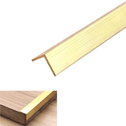 DRDQFF Rechtwinkliger Treppenkantenschutz – langlebige Übergangsleiste aus Messing for Holz-, Vinyl- und Laminatböden – 10 mm x 10 mm, 1 m Länge(1m) von DRDQFF
