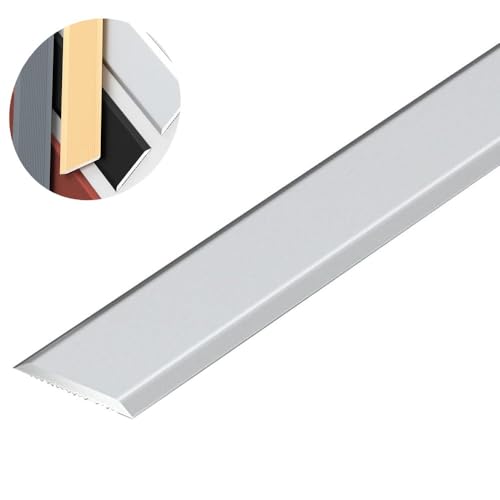 DRDQFF Selbstklebende Bodenübergangsleiste aus Aluminiumlegierung – 90 cm Nahtabdeckung for Übergänge von Teppich zu Fliesen(Silver) von DRDQFF