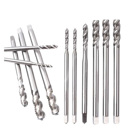 HSS-Gewindebohrer mit verlängertem langem Schaft M2-M16 – metrische Spiralnut-Gewindebohrer for die Metallbearbeitung tiefer Löcher – 100–200 mm Länge(5 PCS M4x0.7x100L) von DRDQFF