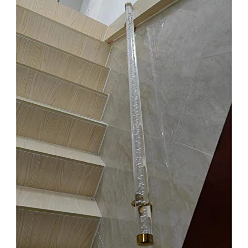 Treppenhandlauf aus transparentem Acryl mit goldenen Halterungen – anpassbare Längen von 1,6 bis 20 Fuß for den Innen- und Außenbereich(50cm(1.6ft)) von DRDQFF