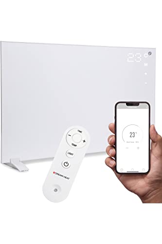 DREAM HEAT Infrarotheizung 360 Watt mit Fernbedienung, Energiesparend, Touch Panel, WIFI, APP-Steuerung, TIMER Funktion, Elektroheizung, Heizstrahler, Thermostat, Elektrische Heizung, Heater, Infrarot von DREAM HEAT