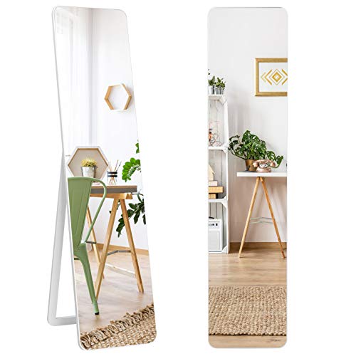 DREAMADE 2 in 1 Ganzkörperspiegel, Moderner Ankleidespiegel mit Massivholzrahmen, Wandspiegel und Standspiegel 37 x 160 cm, Garderobenspiegel für Wohnzimmer, Schlafzimmer, Garderobe DREAMADE 2 in 1 Ganzkörperspiegel, Moderner Ankleidespiegel mit Massivholzrahmen, Wandspiegel und Standspiegel 37 x 160 cm, Garderobenspiegel für Wohnzimmer, Schlafzimmer, Garderobe von DREAMADE