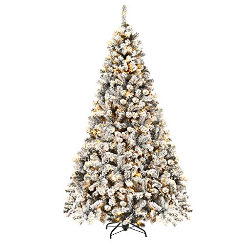 DREAMADE 230cm Künstlicher Weihnachtsbaum mit Schnee, 450 LEDs & 1010 PVC-Spitzen,Tannenbaum, Beflockung Christbaum mit Metallständer DREAMADE 230cm Künstlicher Weihnachtsbaum mit Schnee, 450 LEDs & 1010 PVC-Spitzen,Tannenbaum, Beflockung Christbaum mit Metallständer von DREAMADE