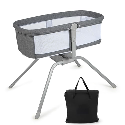 DREAMADE Babybett mit Matratze, 90 x 50 cm Beistellbett für Baby 0-6 Monaten bis 9 kg, Stubenwagen Komplett Set, Reisebett mit Tragetasche von DREAMADE