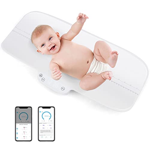 DREAMADE Babywaage Digital bis 30KG, Kinder- & Tierwaage mit LED Anzeige & 4 Gewichtseinheiten & Skala & Tarafunktion, Multifunktionale Waage für Baby & Haustier (mit Bluetooth) von DREAMADE