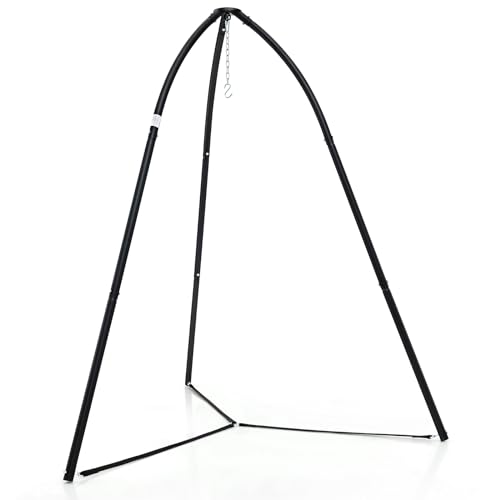 DREAMADE Hängesesselgestell Schwarz 218cm hoch, belastbar bis 200kg, Metall Gestell für Hängesessel Hängestuhl, Hängesitzständer Hängestuhlgestell aus Metall für Indoor Outdoor von DREAMADE