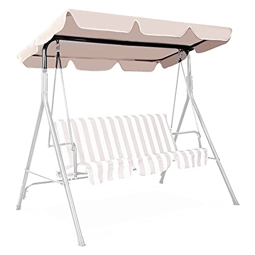 DREAMADE Ersatzdach Gartenschaukel, 191 x 132 cm, Sonnendach für Hollywoodschaukel, Schaukel Ersatzbezug, Dachbezug, Dachplane (Beige) von DREAMADE