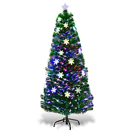 DREAMADE Weihnachtsbaum mit Lichtkette, Künstlicher Tannenbaum Christbaum Kunstbaum Dekobaum mit Metallständer (150cm) von DREAMADE