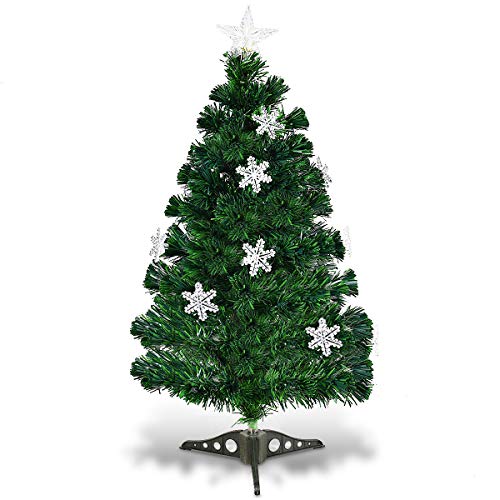 DREAMADE Weihnachtsbaum mit Lichtkette, Künstlicher Tannenbaum Christbaum Kunstbaum Dekobaum mit Metallständer (90cm) von DREAMADE