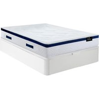 Set aus Bettgestell mit Bettkasten + Taschenfederkernmatratze - 160 x 200 cm - Hybridmatratze - Weiß - Stärke 30 cm - MARQUIS von PALACIO von Vente-unique