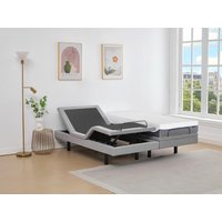 Dekoratives Bett mit elektrischer Relaxfunktion + Memory-Schaum-Matratze - 2 x 80 x 200 cm - Stoff - Grau - MENASINA von YSMÉE von Vente-unique