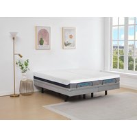 Dekoratives Bett mit elektrischer Relaxfunktion + Memory-Schaum-Matratze - 2 x 90 x 200 cm - Stoff - Grau - MENASINA von DREAMEA Dekoratives Bett mit elektrischer Relaxfunktion + Memory-Schaum-Matratze - 2 x 90 x 200 cm - Stoff - Grau - MENASINA von DREAMEA von Vente-unique