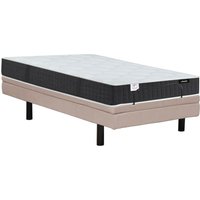 Dekoratives Bett mit elektrischer Relaxfunktion + Taschenfederkern- & Memory-Schaum-Matratze - 80 x 200 cm - Stoff - Beige - RIZALI von YSMÉE von Vente-unique