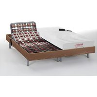 Relaxbett elektrisch - Matratzen mit oberem Teil aus Latex - 2 x 70 x 190 cm - Holzfarben hell - ETHER von DREAMEA von DREAMEA