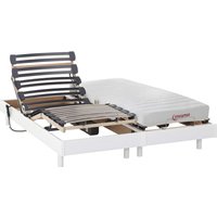 Relaxbett elektrisch - Matratzen mit oberem Teil aus Latex - TYNDARE von DREAMEA - Weiß - 2 x 80 x 200 cm von DREAMEA