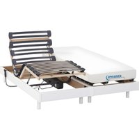 Relaxbett elektrisch - Matratzen mit Memory Schaum - HERACLES von DREAMEA - Weiß - 2 x 90 x 200 cm von DREAMEA